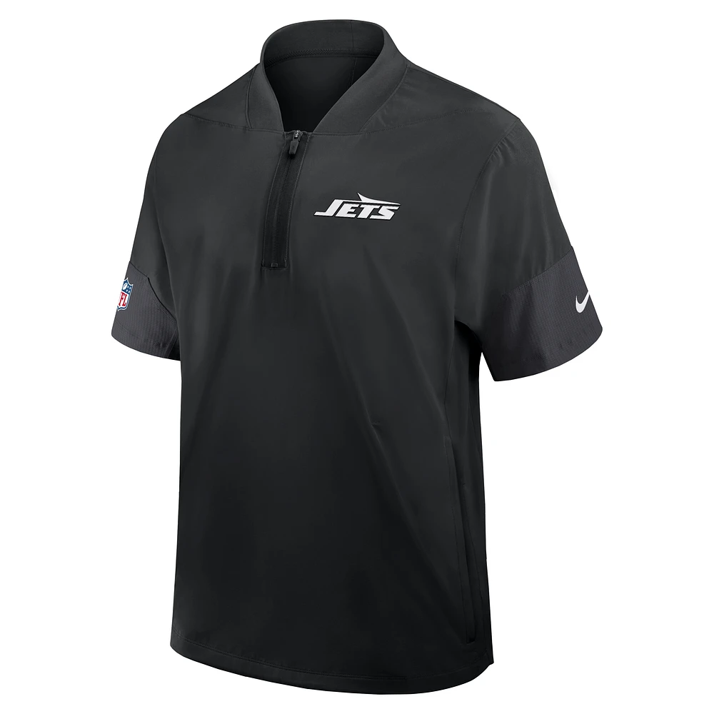 New York Jets Sideline Coach Men's Nike NFL 1/2-Zip Short-Sleeve Jacket