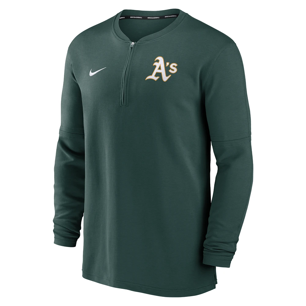 Oakland Athletics Authentic Collection Game Time Men's Nike Dri-FIT MLB 1/2-Zip Long-Sleeve Top