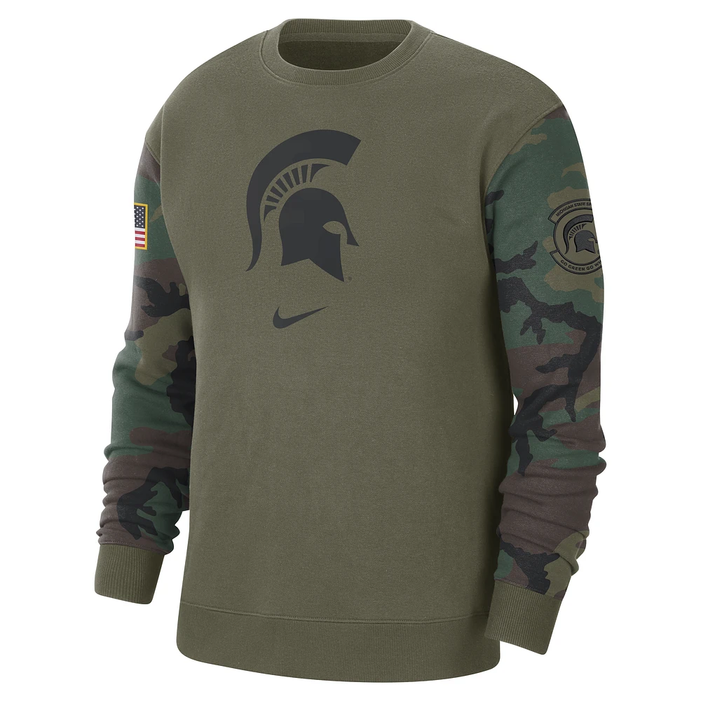 Michigan State Club Fleece Men's Nike College Crew-Neck Sweatshirt