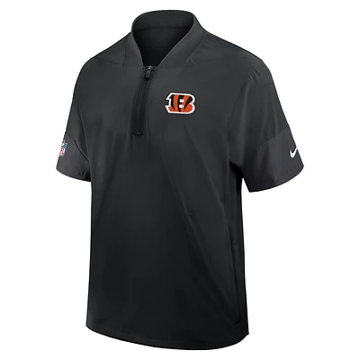 Cincinnati Bengals Sideline Coach Men's Nike NFL 1/2-Zip Short-Sleeve Jacket