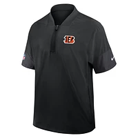 Cincinnati Bengals Sideline Coach Men's Nike NFL 1/2-Zip Short-Sleeve Jacket