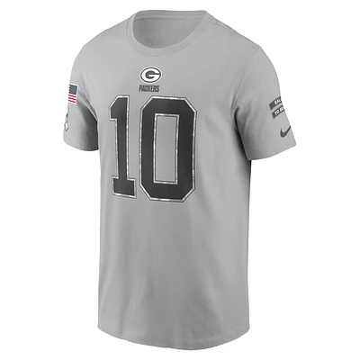 Jordan Love Green Bay Packers Salute to Service Men's Nike NFL T-Shirt