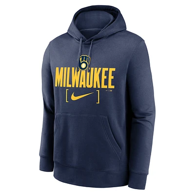 Milwaukee Brewers Club Slack Men's Nike MLB Pullover Hoodie