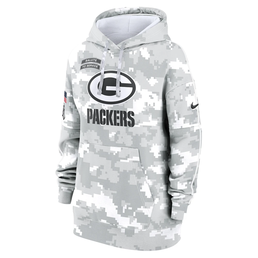 Green Bay Packers Salute to Service Primary Edge Club Women's Nike NFL Pullover Hoodie