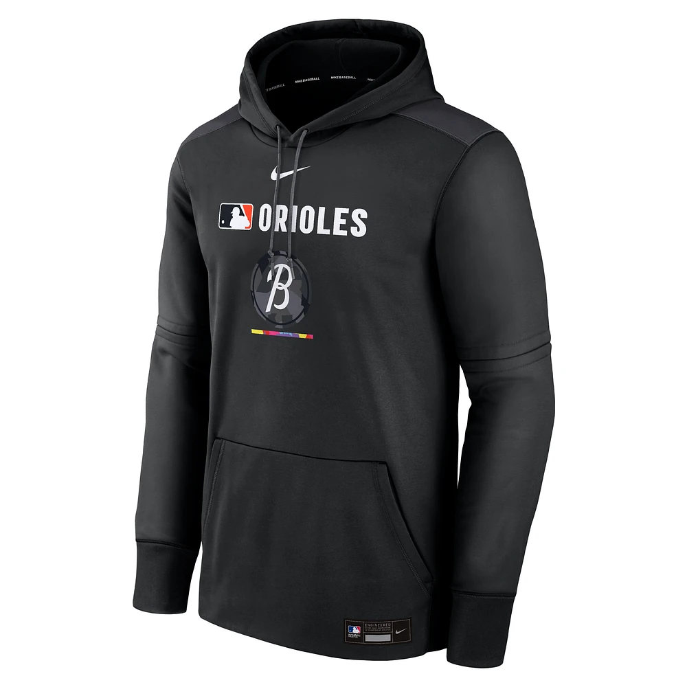 Baltimore Orioles Authentic Collection City Connect Men's Nike Therma MLB Pullover Hoodie
