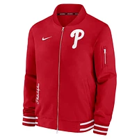 Philadelphia Phillies Authentic Collection Men's Nike MLB Full-Zip Bomber Jacket