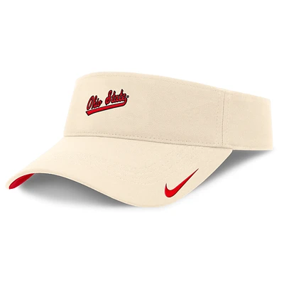 Ohio State Buckeyes Primetime Ace Men's Nike Dri-FIT College Adjustable Visor