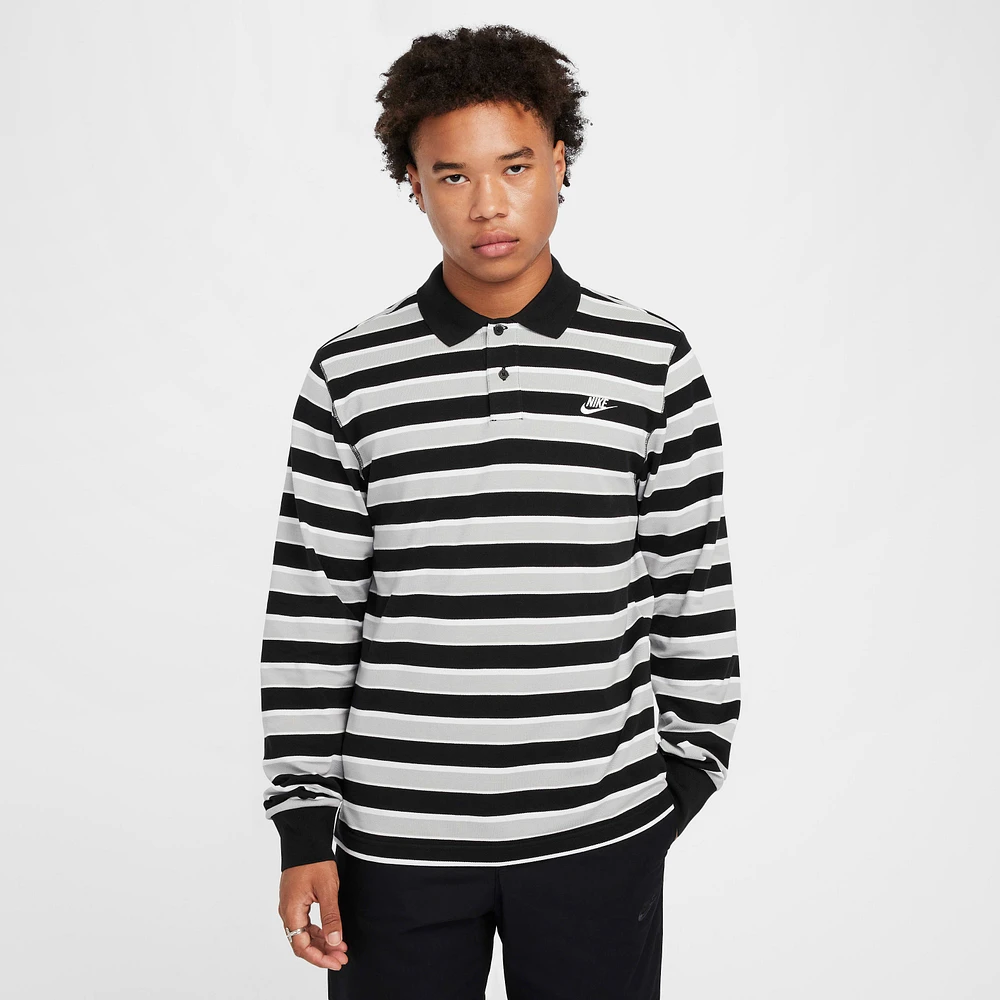 Nike Club Men's Long-Sleeve Striped Polo