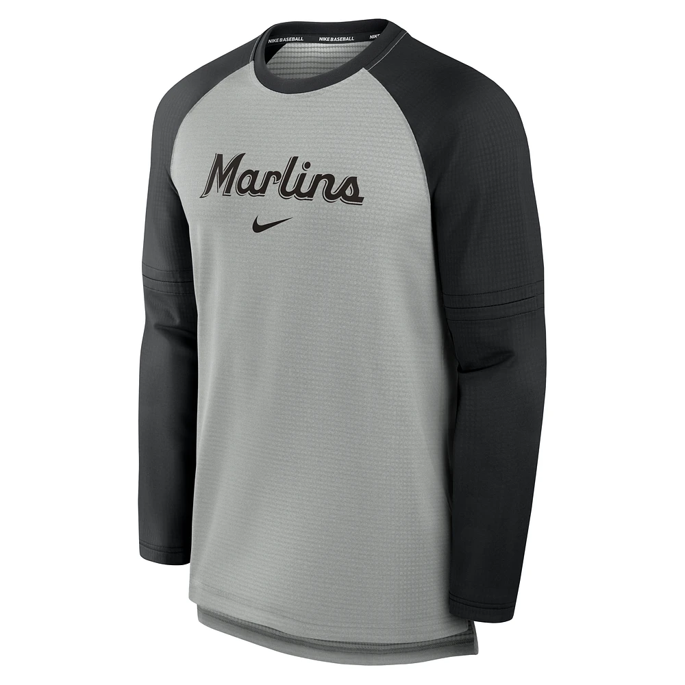 Miami Marlins Authentic Collection Game Time Men's Nike Breathe MLB Long-Sleeve T-Shirt