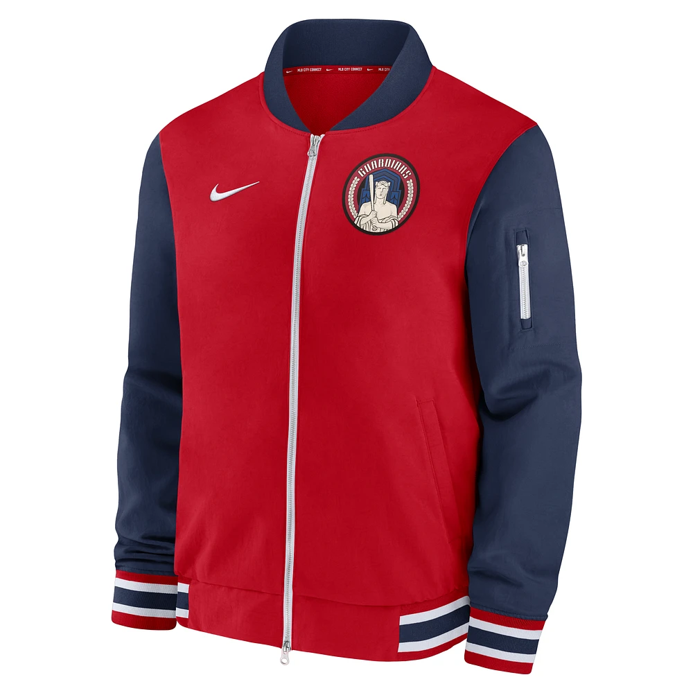 Cleveland Guardians Authentic Collection City Connect Game Time Men's Nike MLB Full-Zip Bomber Jacket