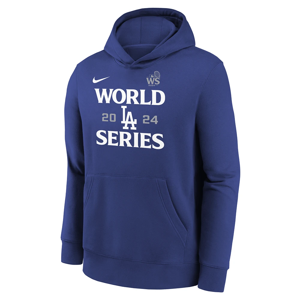 Los Angeles Dodgers 2024 World Series Authentic Collection Big Kids' Nike MLB Pullover Hoodie