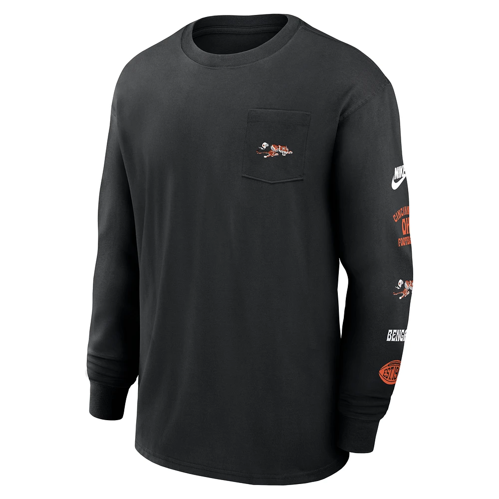 Cincinnati Bengals Rewind Max90 Pocket Men's Nike NFL Long-Sleeve T-Shirt