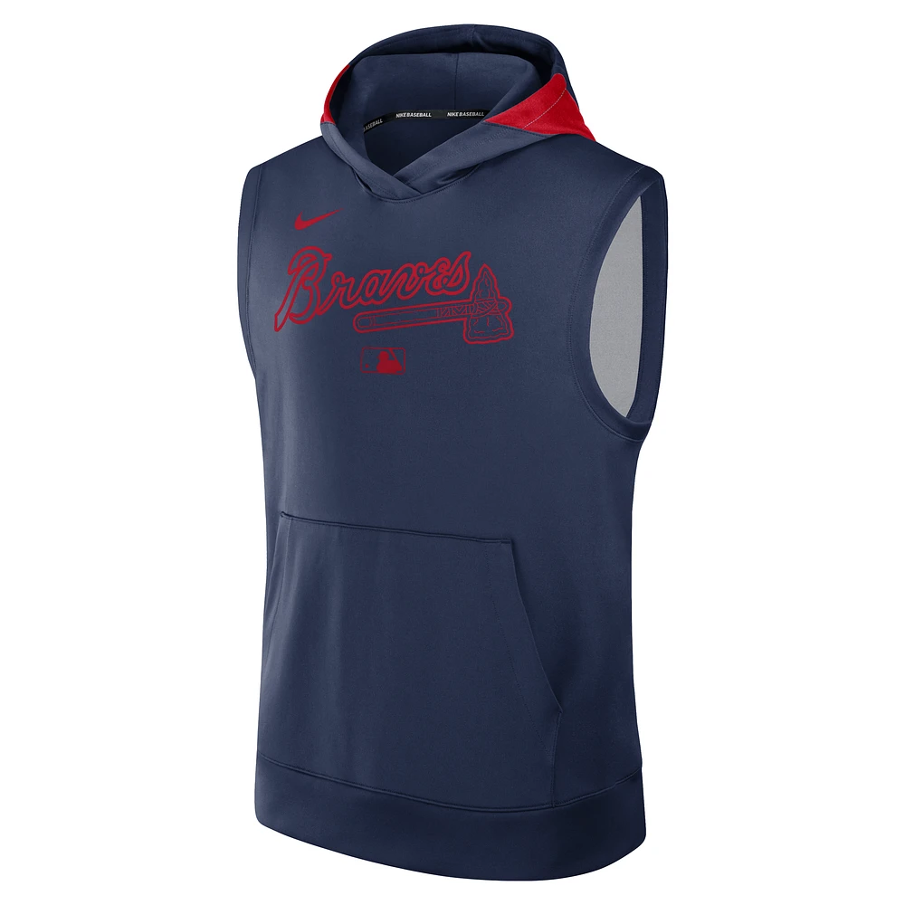 Atlanta Braves Authentic Collection Men’s Nike Dri-FIT MLB Sleeveless Pullover Hoodie