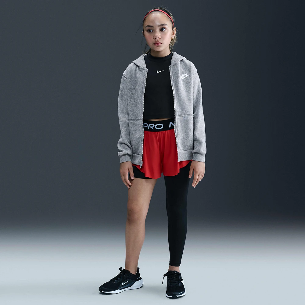 Nike Pro Big Kids' (Girls') Mid-Rise Single-Leg Leggings