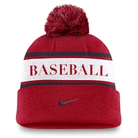 Los Angeles Angels Team Stripe Peak Men's Nike MLB Cuffed Pom Beanie