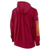 Washington Commanders Sideline Team Issue Club Men's Nike Full Zip Hoodie