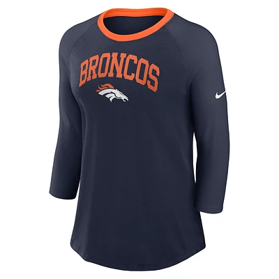 Denver Broncos Women's Nike NFL 3/4-Sleeve T-Shirt