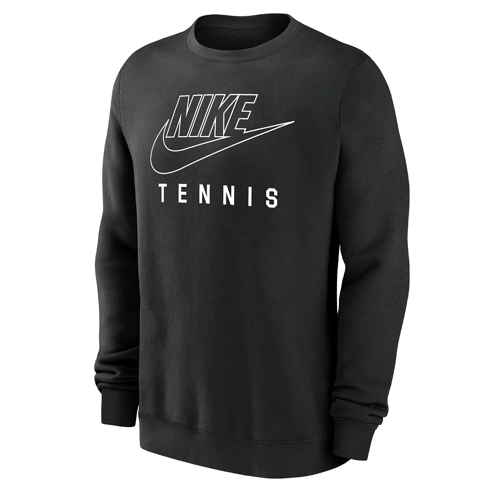 Nike Swoosh Club Fleece Men's Tennis Pullover Crew-Neck Sweatshirt