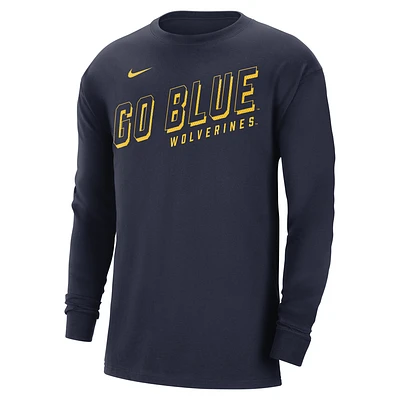 Michigan Men's Nike College Long-Sleeve Max90 T-Shirt