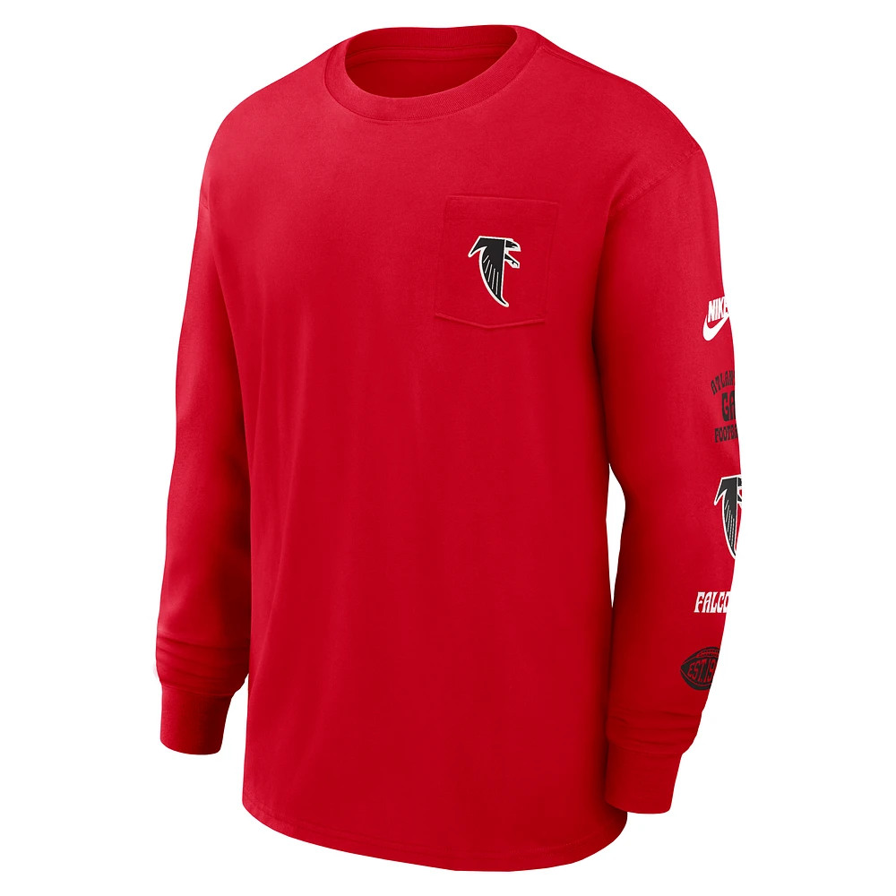 Atlanta Falcons Rewind Max90 Pocket Men's Nike NFL Long-Sleeve T-Shirt