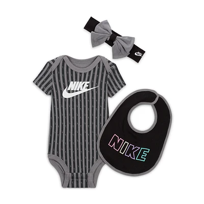 Nike Baby Swoosh Stripe 3-Piece Bodysuit Set