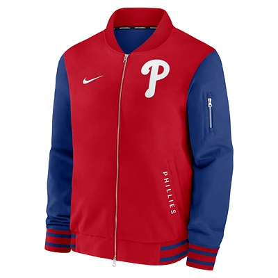 Philadelphia Phillies Authentic Collection Dugout Men's Nike MLB Full-Zip Bomber Jacket