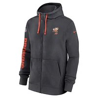 Cleveland Browns Sideline Team Issue Club Men's Nike Full Zip Hoodie