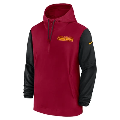 Washington Commanders Sideline Pre-Game Player Men's Nike NFL 1/2-Zip Hooded Jacket