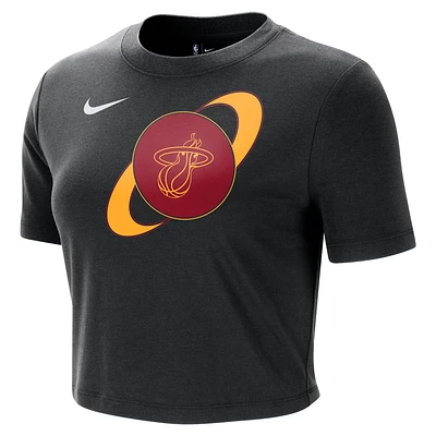 Miami Heat Courtside Women's Nike NBA Cropped Slim T-Shirt