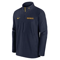 West Virginia Mountaineers Sideline Coach Men's Nike College 1/2-Zip Hooded Jacket