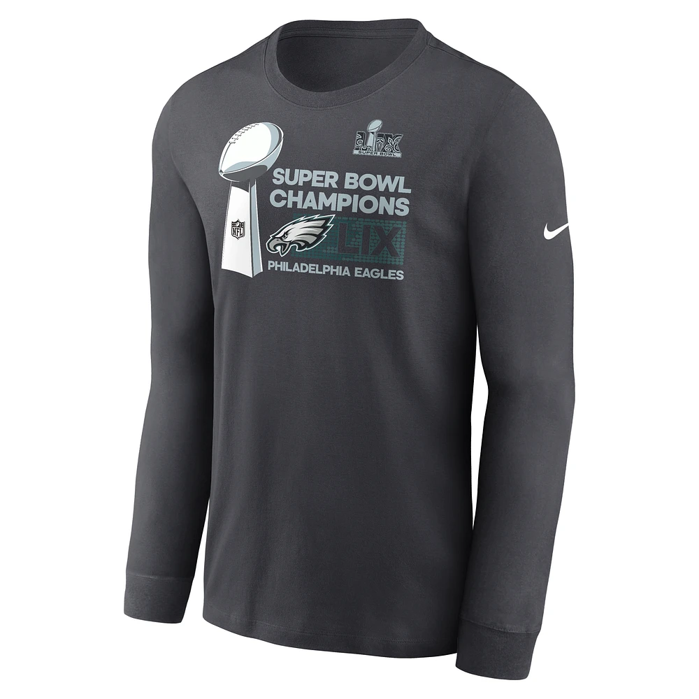 Philadelphia Eagles Super Bowl LIX Champions Trophy Collection Men's Nike NFL Long-Sleeve T-Shirt