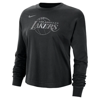 Los Angeles Lakers Courtside Women's Nike NBA Shine Boxy Long-Sleeve T-Shirt