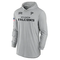 Atlanta Falcons Salute to Service Edge Mascot Lockup Men’s Nike Dri-FIT NFL Long-Sleeve Hooded Top