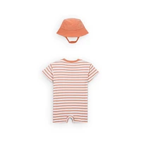 Nike Baby (12-24M) Short Sleeve Romper with Bucket Hat