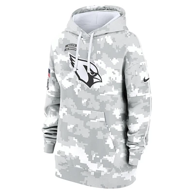 Arizona Cardinals Salute to Service Primary Edge Club Women's Nike NFL Pullover Hoodie