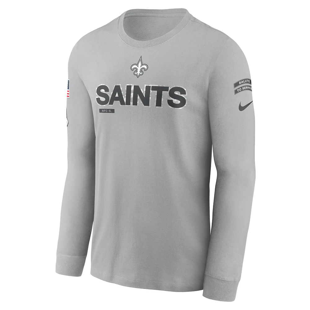 New Orleans Saints Salute to Service Mascot Edge Legend Men's Nike NFL Long-Sleeve T-Shirt