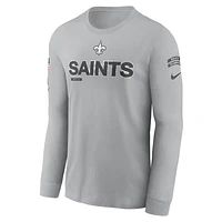 New Orleans Saints Salute to Service Mascot Edge Legend Men's Nike NFL Long-Sleeve T-Shirt