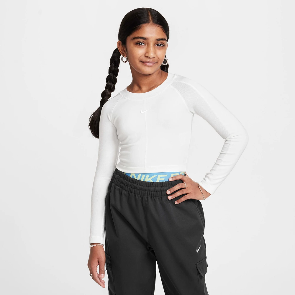 Nike Sportswear Girls' Cropped Long-Sleeve Top