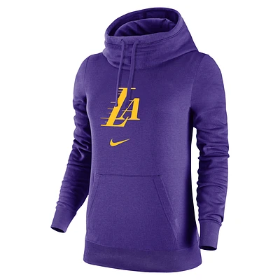 Los Angeles Lakers Club Fleece 2023/24 City Edition Women's Nike NBA Funnel-Neck Hoodie