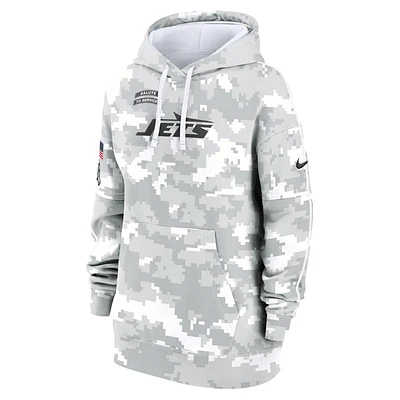 New York Jets Salute to Service Primary Edge Club Women's Nike NFL Pullover Hoodie