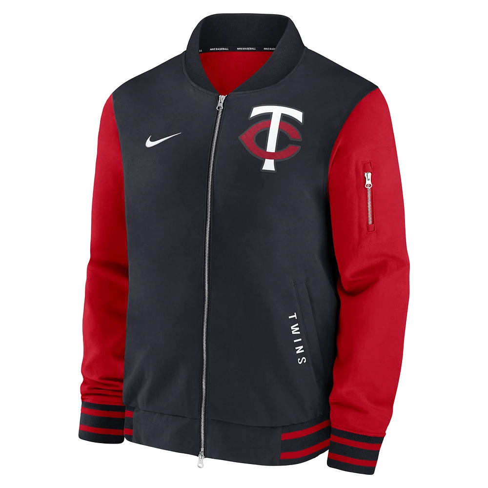 Minnesota Twins Authentic Collection Dugout Men's Nike MLB Full-Zip Bomber Jacket