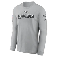 Baltimore Ravens Salute to Service Mascot Edge Legend Men's Nike NFL Long-Sleeve T-Shirt