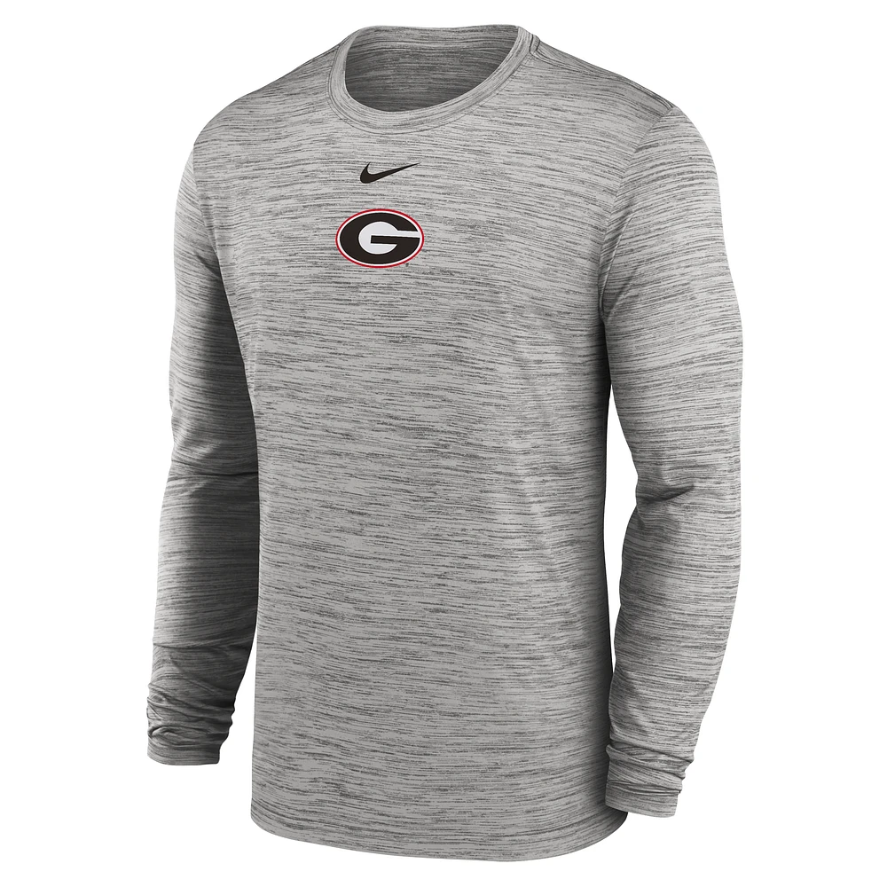 Georgia Sideline Velocity Men's Nike Dri-FIT College Long-Sleeve T-Shirt