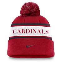 St. Louis Cardinals Team Stripe Peak Men's Nike MLB Cuffed Pom Beanie