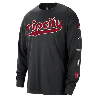 Portland Trail Blazers 2023/24 City Edition Men's Nike NBA Max90 Long-Sleeve T-Shirt