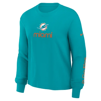 Miami Dolphins Boxy Women's Nike NFL Long-Sleeve T-Shirt