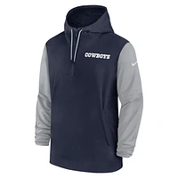 Dallas Cowboys Sideline Pre-Game Player Men's Nike NFL 1/2-Zip Hooded Jacket