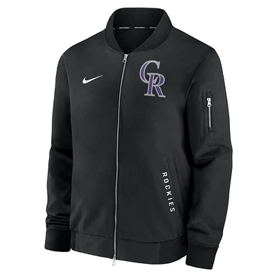 Colorado Rockies Authentic Collection Dugout Men's Nike MLB Full-Zip Bomber Jacket