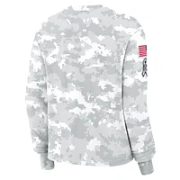 San Francisco 49ers Salute to Service Edge Lockup Women's Nike Dri-FIT NFL Long-Sleeve T-Shirt