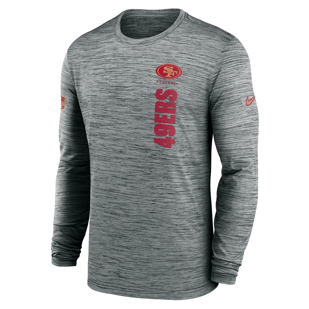 San Francisco 49ers Sideline Velocity Men's Nike Dri-FIT NFL Long-Sleeve T-Shirt